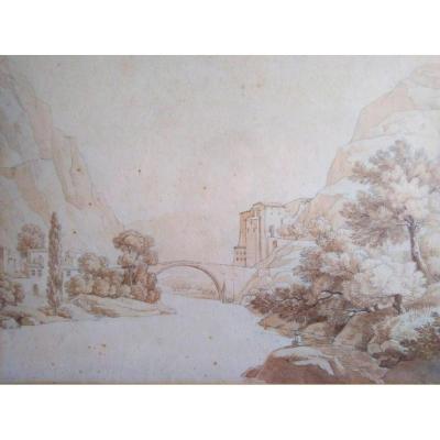 Bourgois Du Castelet (attributed), 1767-1841. Paisage Of Italy