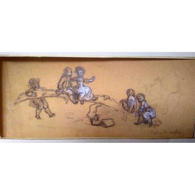 Set Of 18th Century Old Drawings. French School.