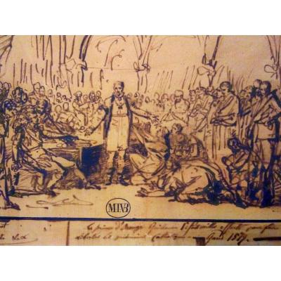 Van Bree, Mathieu Ignace (antwerp 1773-1835). Ink Drawing