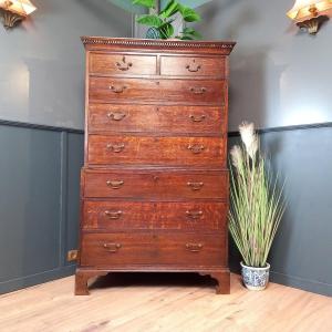 George III Style Chest Of Drawers With Superimposed Drawers, Dated 1830