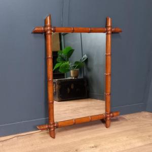 Antique Faux Bamboo Mirror