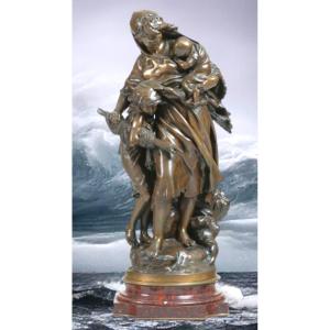 19th Bronze Sig Math Moreau The Tempest On Rotating Base