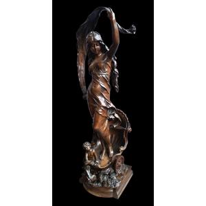 19 Ieme Bronze Aug Moreau Le Char De l'Aurore H 83 Cm