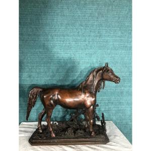 Bronze 19th Horse At The Barrier Sig Fratin