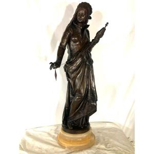 A 19th Century Bronze Sig Carrier-beleuse Fileusse