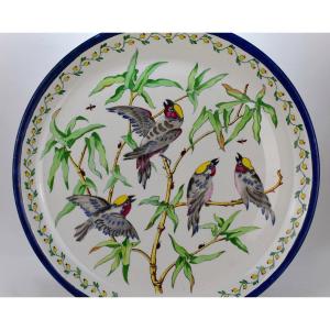 Large Creil And Montereau Earthenware Dish. 19th Century