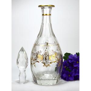 Large Golden Crystal Decanter. Baccarat 19th Century