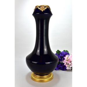 Earthenware And Gilded Bronze Vase.