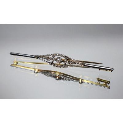 Art Deco Gold Barrette Brooch