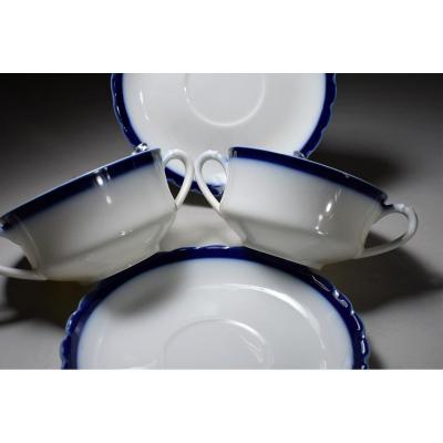 Pair Of Cups With Two Handles In Limoges.haviland Porcelain