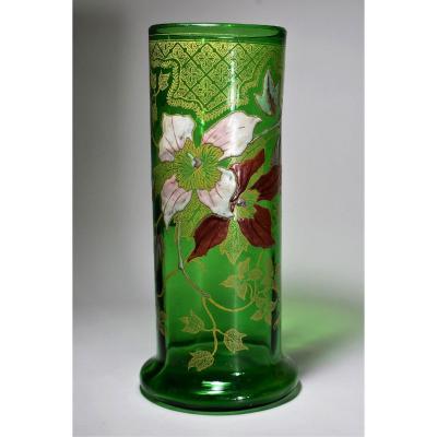 Enamelled Glass Vase, Legras-montjoye Saint-denis, 1900
