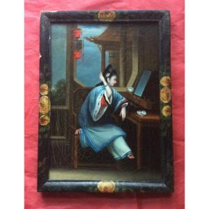 Oil On Canvas, Canton School, 19th Century.