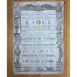 Affiche De Théâtre, Calais, 1816.