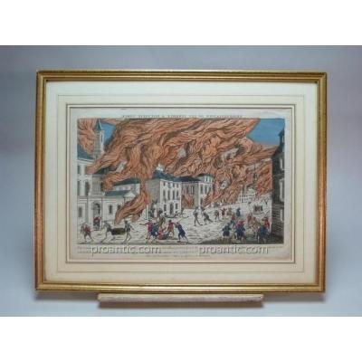 Terrible Fire Representaion From New York, 18th Century