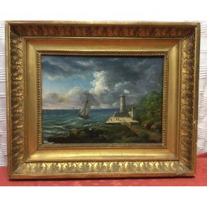 Peinture à l'Huile, Marine, 19ème Siècle