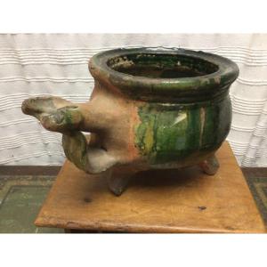 Coquemar, Glazed Pottery, 17th Century