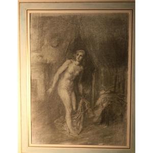 Charcoal Drawing, Vergeaud, 19th Century