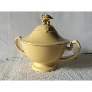 Jam Pot In Fine Earthenware, 19th Century.