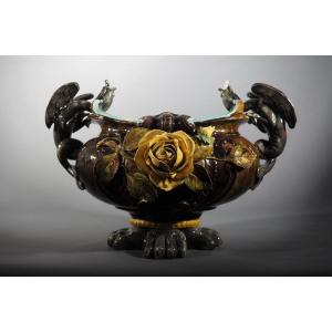 Earthenware Planter, Slip-decorated, Late 19th Century