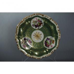 Porcelain Plate, Polychrome And Gilt