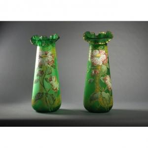 Pair Of Clichy - Pantin Vases