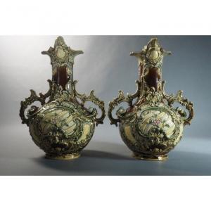 Pair Of Earthenware Vases. Brand Bw