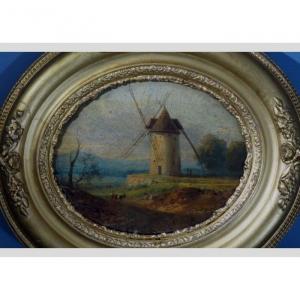 Oil On Cardboard, French School Of The 19th Century