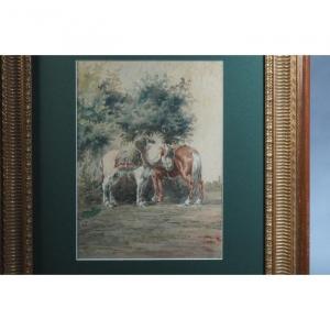 Watercolor On Paper. France, XIXth Century.