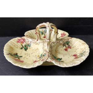 Beggar Majolica Decor Floral Kg Luneville Art Nouveau XIXth