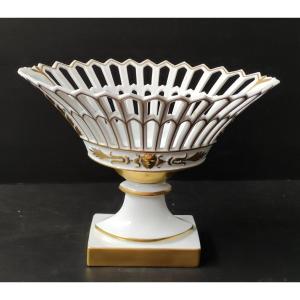 Limoges Openwork And Gilded Porcelain Piedouche Cup Handmade By Ribes Empire