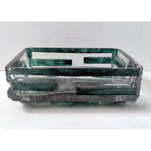 Daum Large Green Crystal Cup Signed Daum France Model Argos Cesar Baldaccini 1970