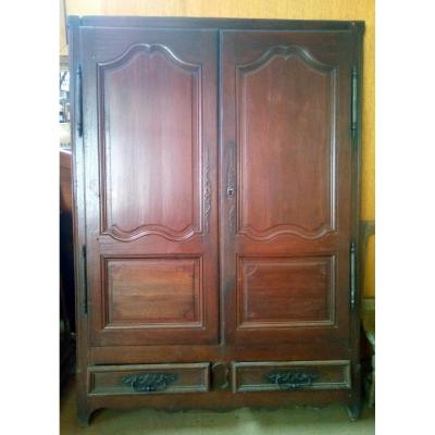 Lorrain Closet 2 Doors 2 Drawers Solid Sculped Oak Nineteenth