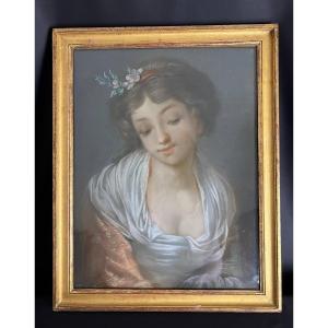 Portrait Of A Young Woman, Pastel, Late 19th – Early 20th Century