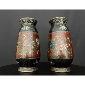 Pair Of Cloisonné Vases – China, Early 20th Century
