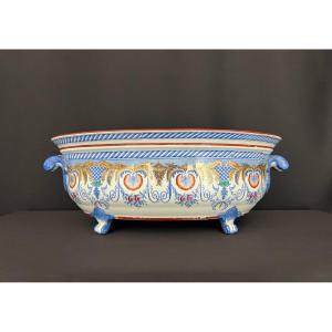 Large Oval Planter In English Earthenware, Late 19th Century