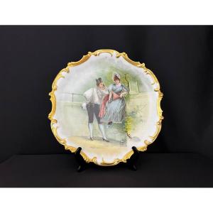 Large Decorative French Porcelain Plate, Late 19th – Early 20th Century