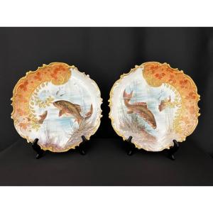 Pair Of Decorative French Porcelain Plates, Late 19th – Early 20th Century