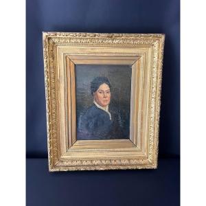 Early Portrait Of A Woman, Oil On Canvas, Late 19th Century