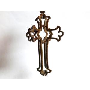 Rare Church Chandelier Cross Ornament Gilt Bronze Late 18th Century