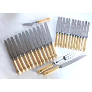 Cardeilhac Ensemble De Couteaux Et Couverts De Service à Découper XIXeme