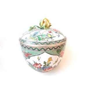 Large Chinese Style Porcelain Covered Pot Samson 19th Century