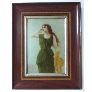 Edouard Bisson After Fixed Under Glass 19th Century Nymph Echo 