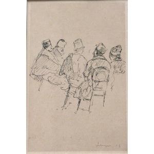 Henri Lebasque Ink Drawing Dated 1915 Entitled The Zouaves War 14 -18