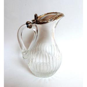 Risler & Carre Louis XVI Style Crystal And Sterling Silver Ewer