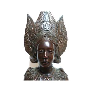 Bronze Bust Indochina Vietnam Bien Hoa School Traditional Dancer 