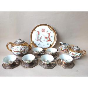 Solid Silver And Porcelain Tea Set From China For Vietnam