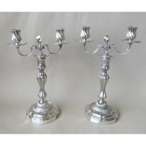 Rare Pair Of Louis XV Period King's Model Candelabras 