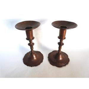Pair Of Queen Anne Candlesticks England 18th Century