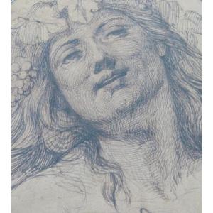 Paul Quinsac Ink Drawing Woman Allegory Of The Vine Bordeaux Painter