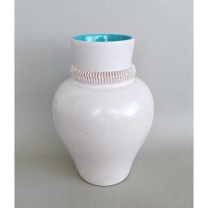Pol Chambost Crackle Enamel Vase 
